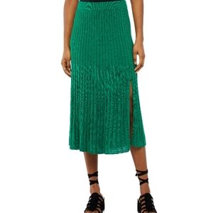 NWT Scoop Pleated Midi Skirt Kelly Green